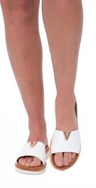 NEW EXE women's v platform slides in white